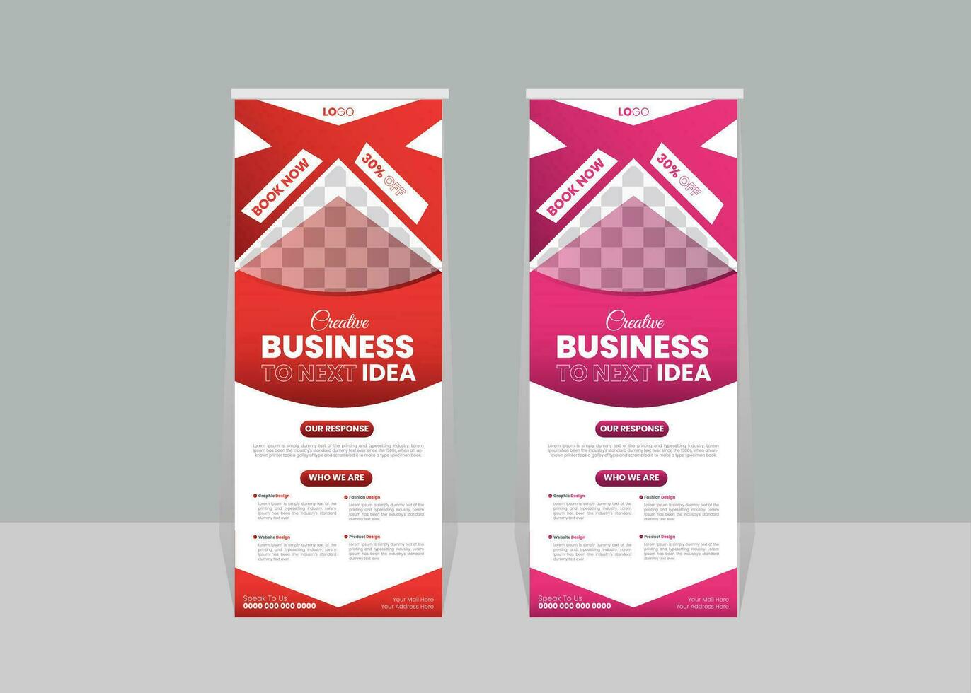 Creative Modern Professional Minimal Business Rollup Banner Design vector