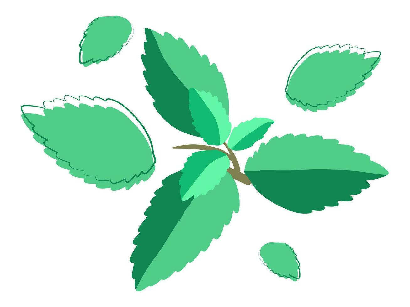 mint, flat style, mint green vector