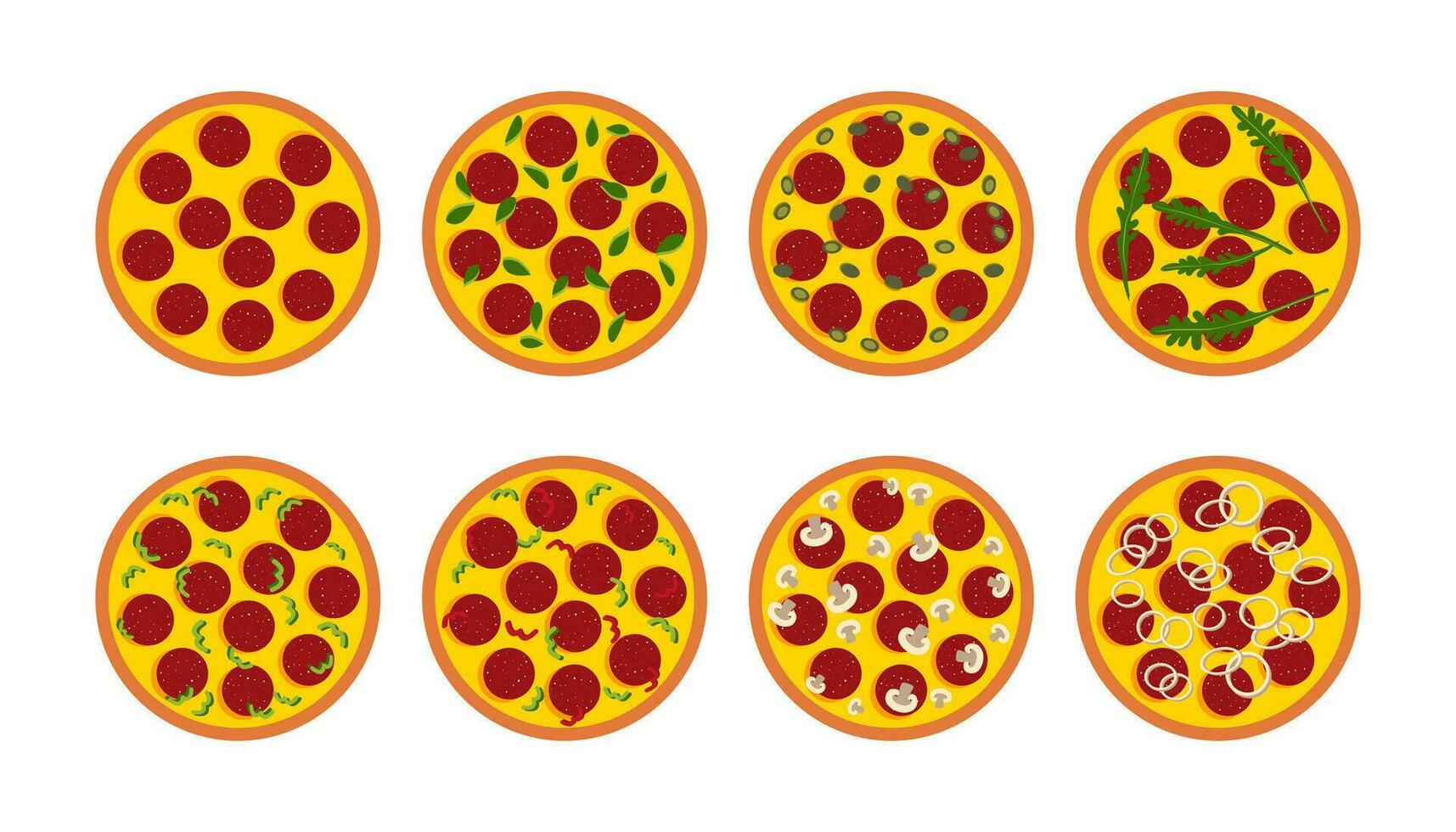 Vector pepperoni pizza slice. Fast food Illustration