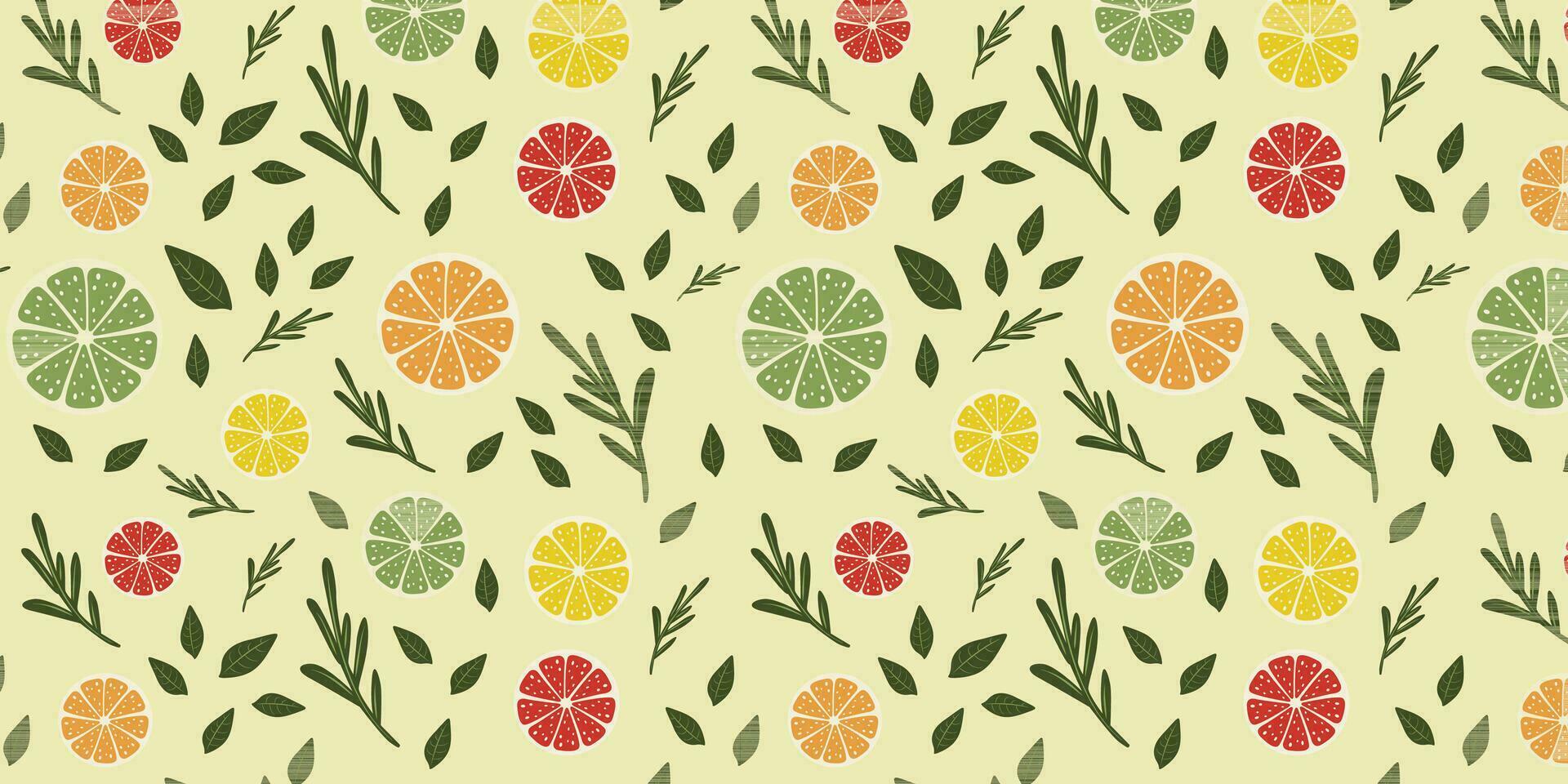 Pattern with citruses, seamless background with fruits, vector illustration in flat style style