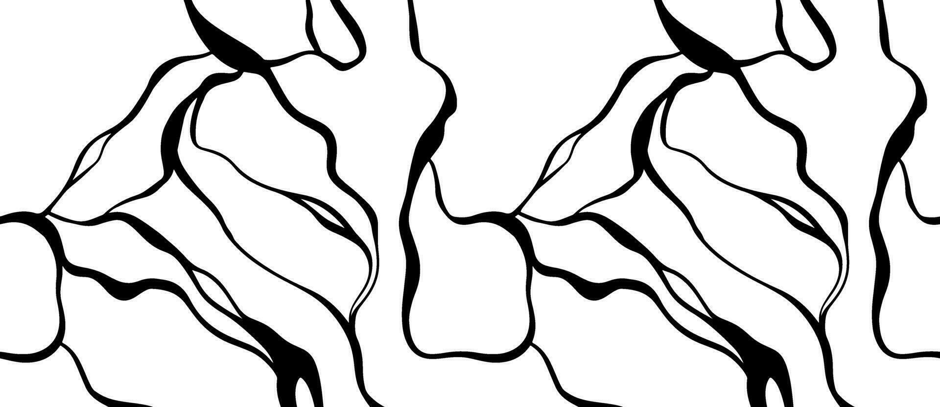 Seamless pattern in marble style on a white isolated background. Vector illustration of marble, roots. Surrealism.