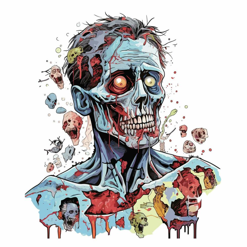 zombi cabeza vector