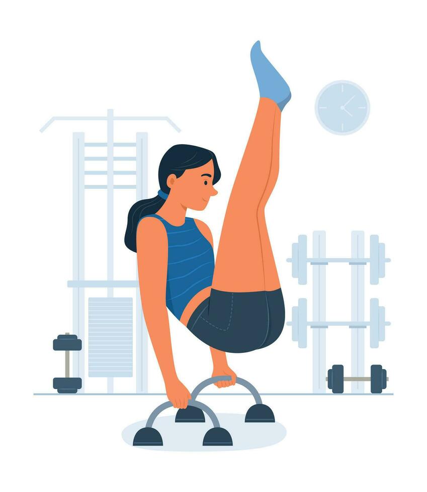 Woman Exercise in Gym vector