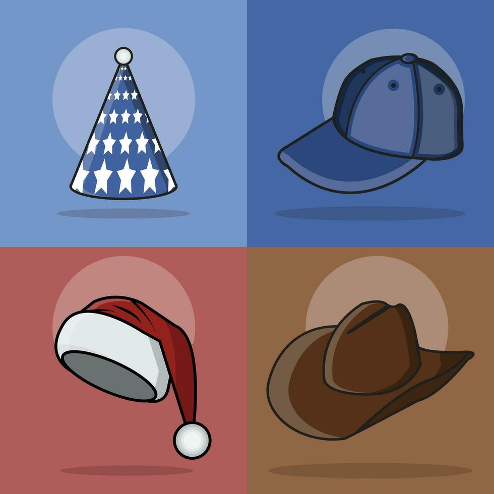 Trendy and Free Colorful Hat Vector Art