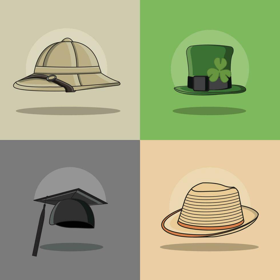 Trendy and Free Colorful Hat Vector Art