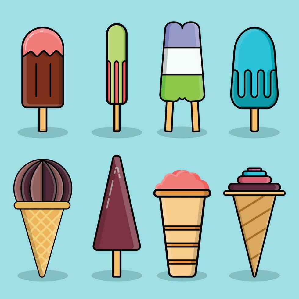 summer ice cream vector set