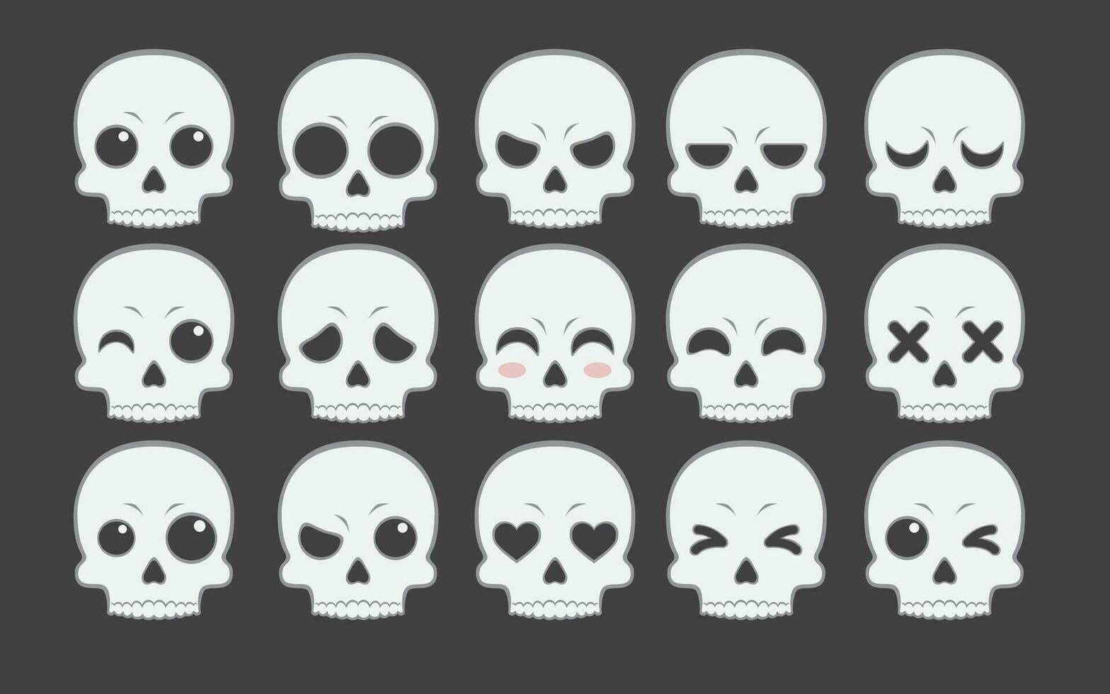 Halloween Skulls Gestures Stickers vector