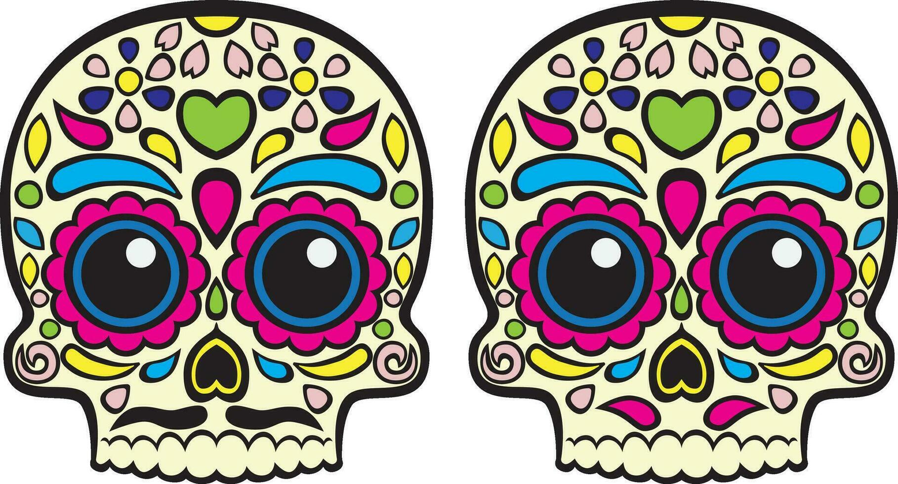 Víspera de Todos los Santos calaveras 1 vector