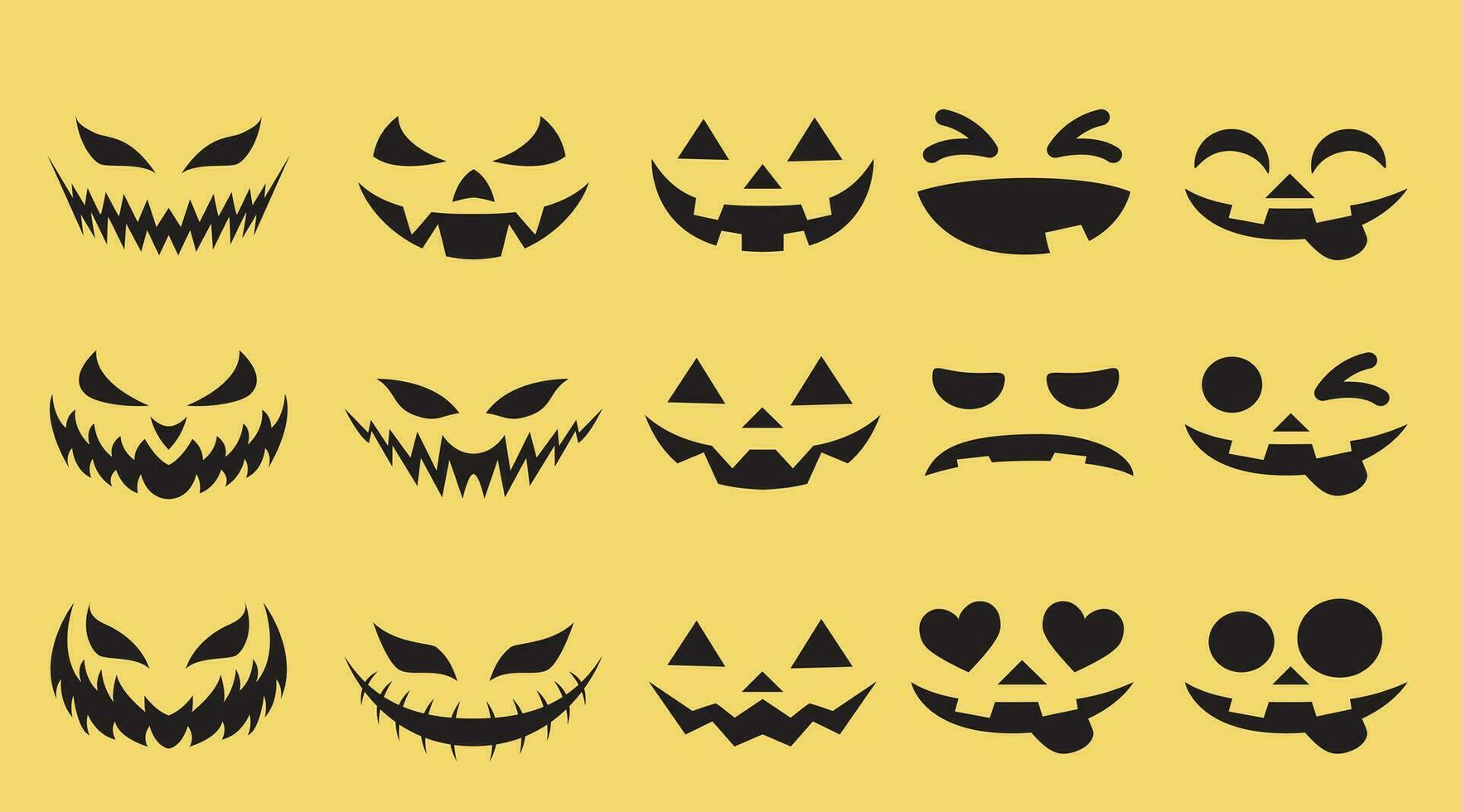 Halloween Pumpkins Printable Faces 2 vector