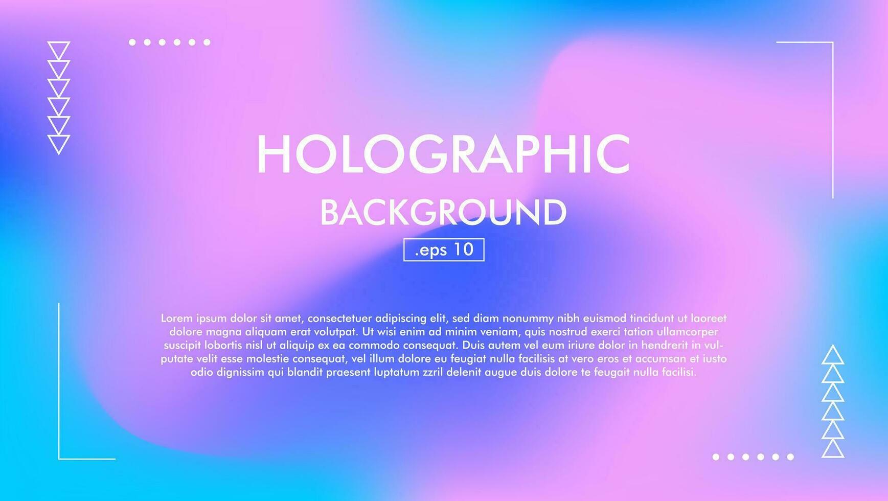 Vector holographic blue and pink background