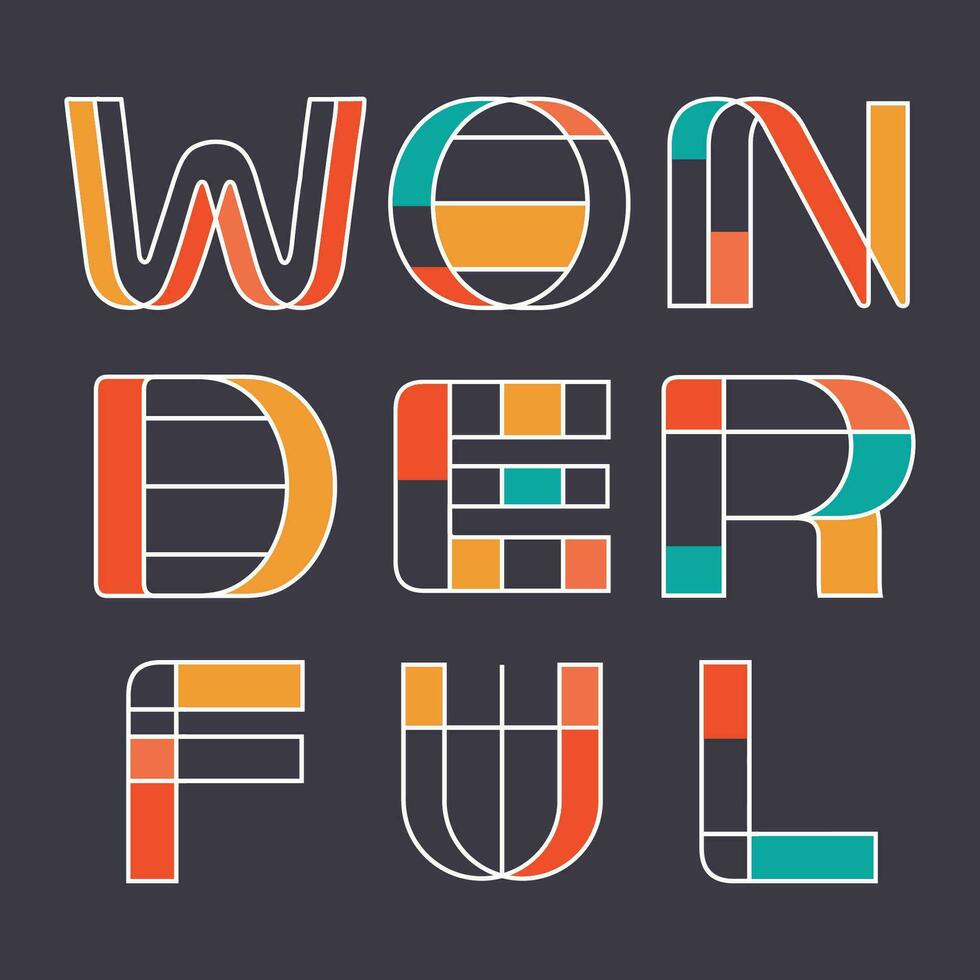 vector wonderful slogan lettering typography print template