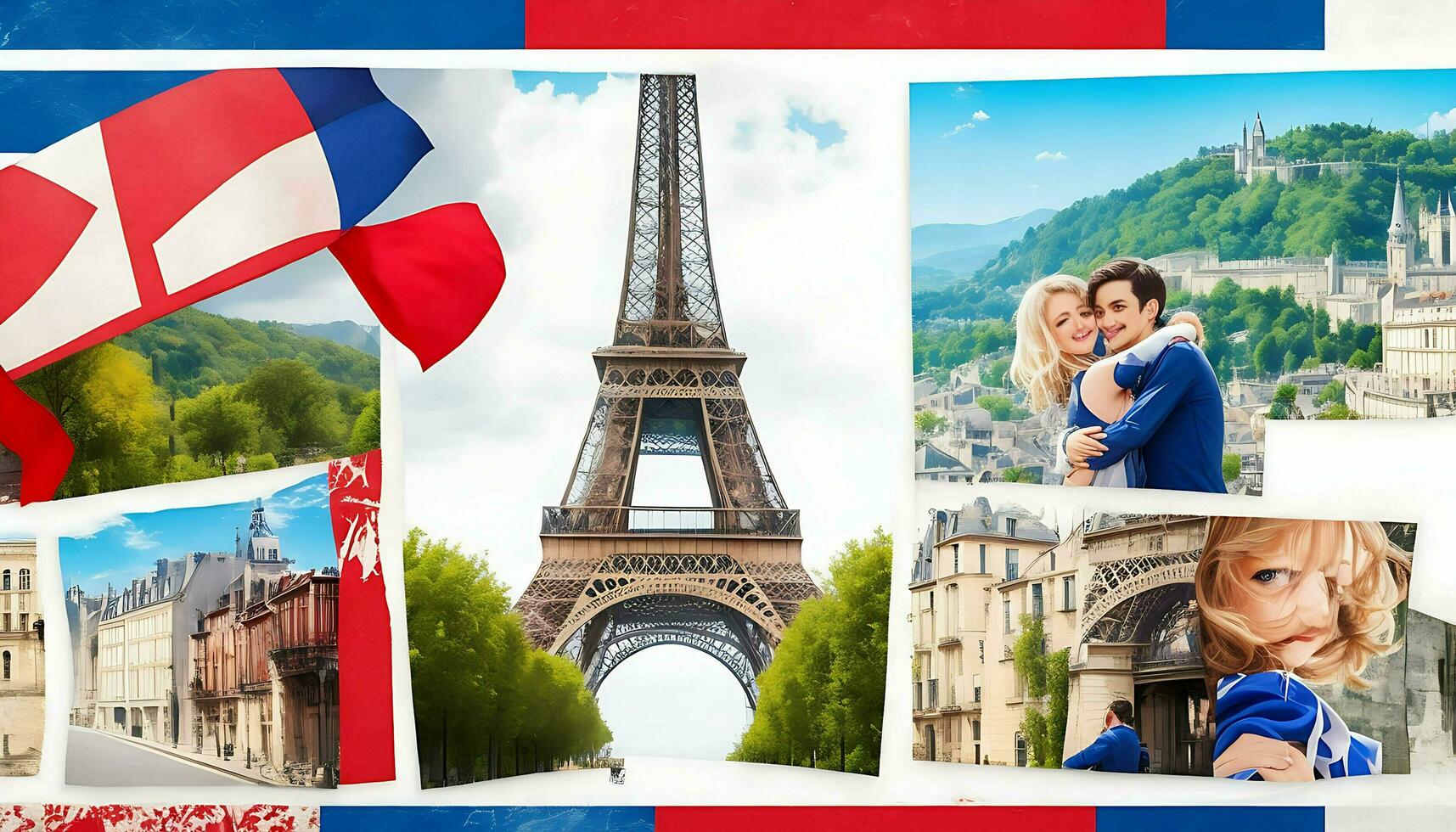 ai generar gratis foto Francia collage concepto