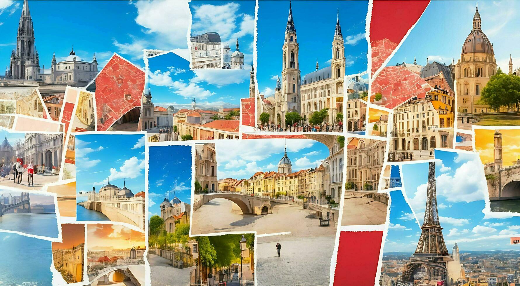 Ai generate Free photo europe collage concept