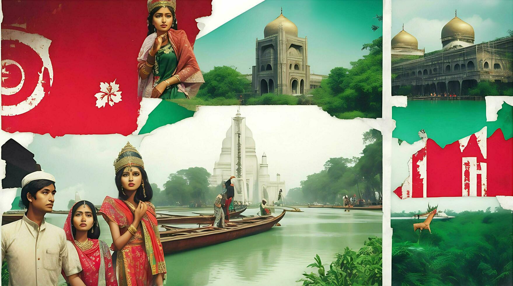 Ai generate Free photo bangladesh collage concept