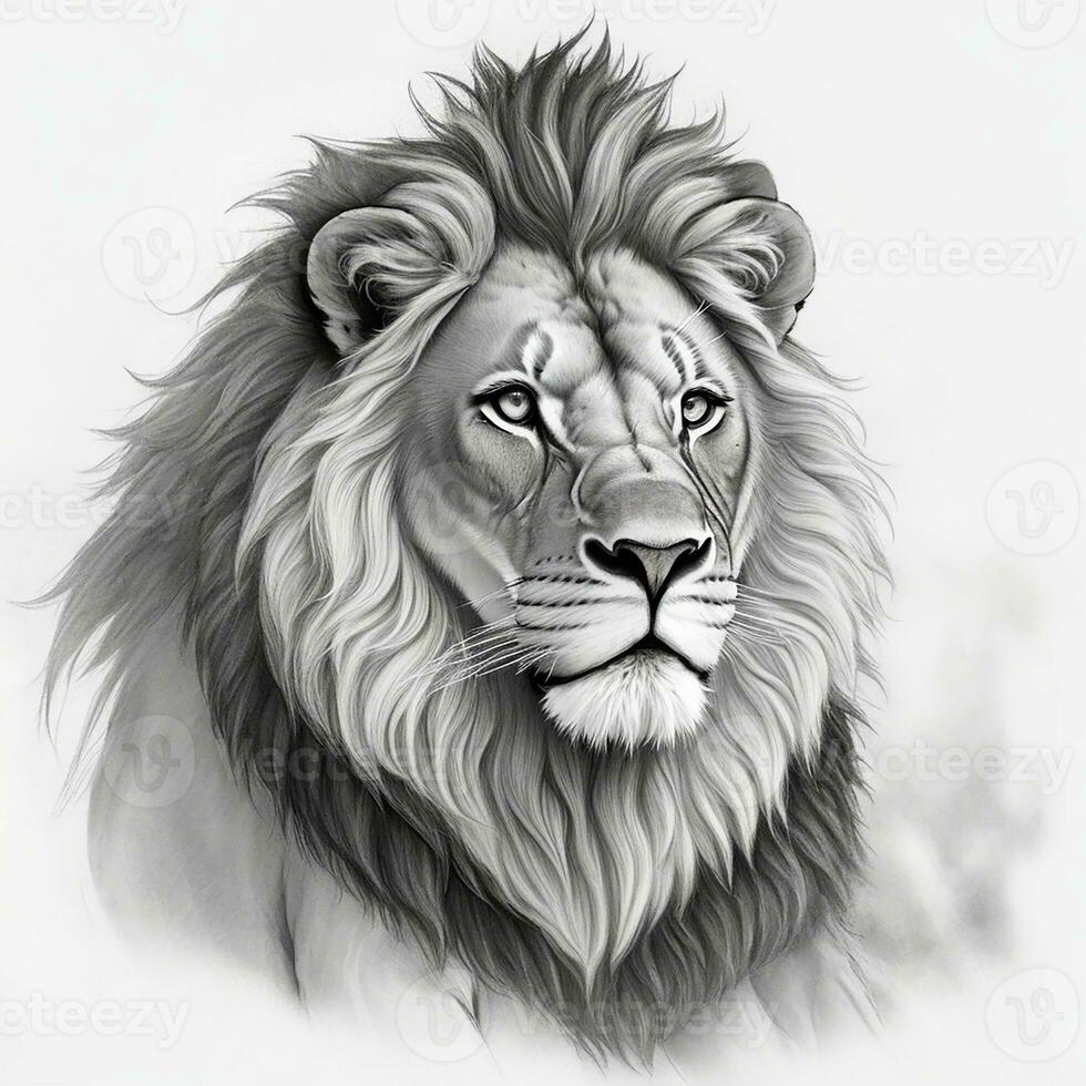 Ai generate  Sketch of lion photo