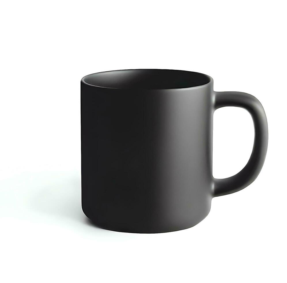 Ai generate Free photo black mug with copy space on gray backgroun