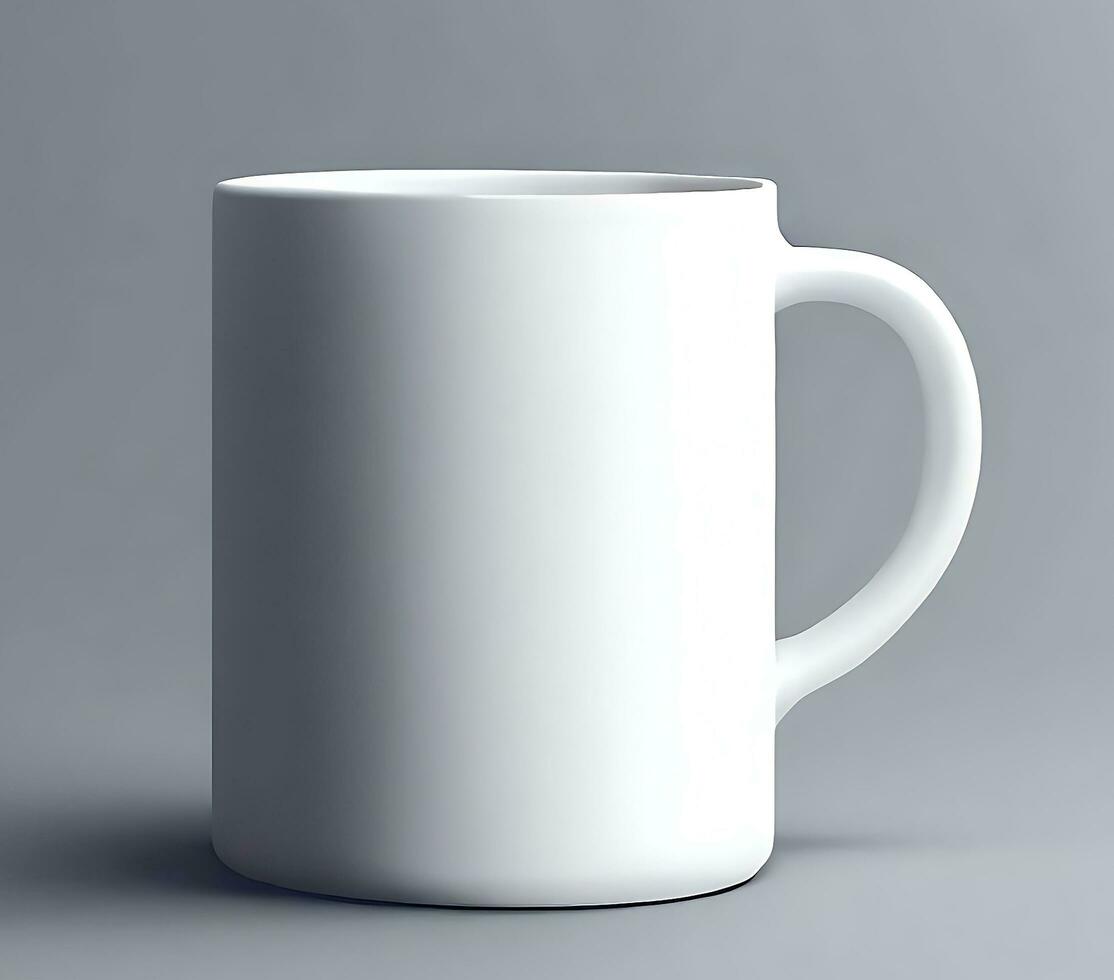 Ai generate photo Free photo white mug with copy space on gray backgrou