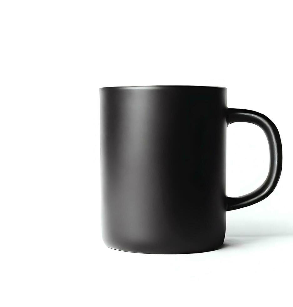 Ai generate Free photo black mug with copy space on gray backgroun