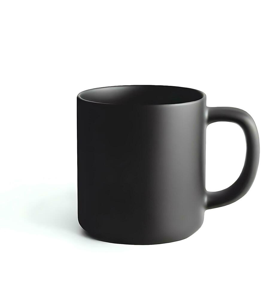 Ai generate Free photo black mug with copy space on gray backgroun