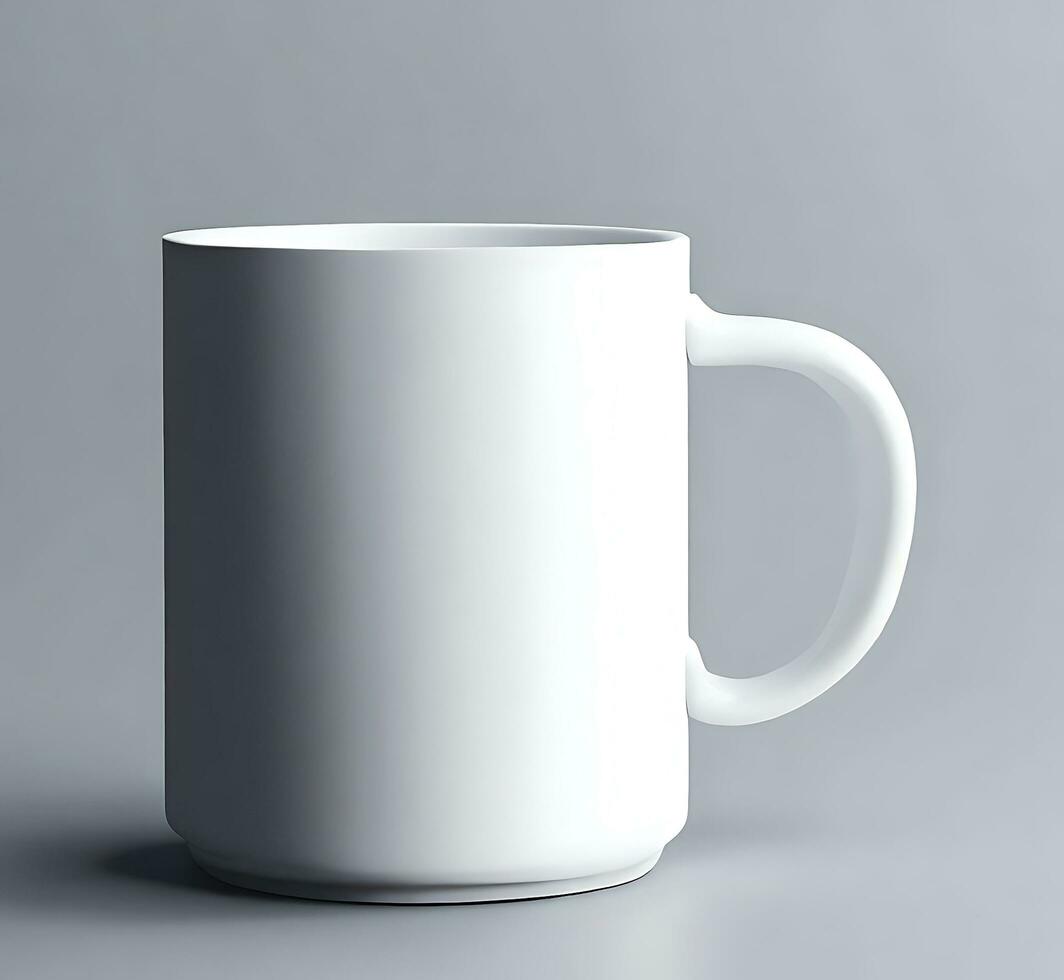 Ai generate photo Free photo white mug with copy space on gray backgrou