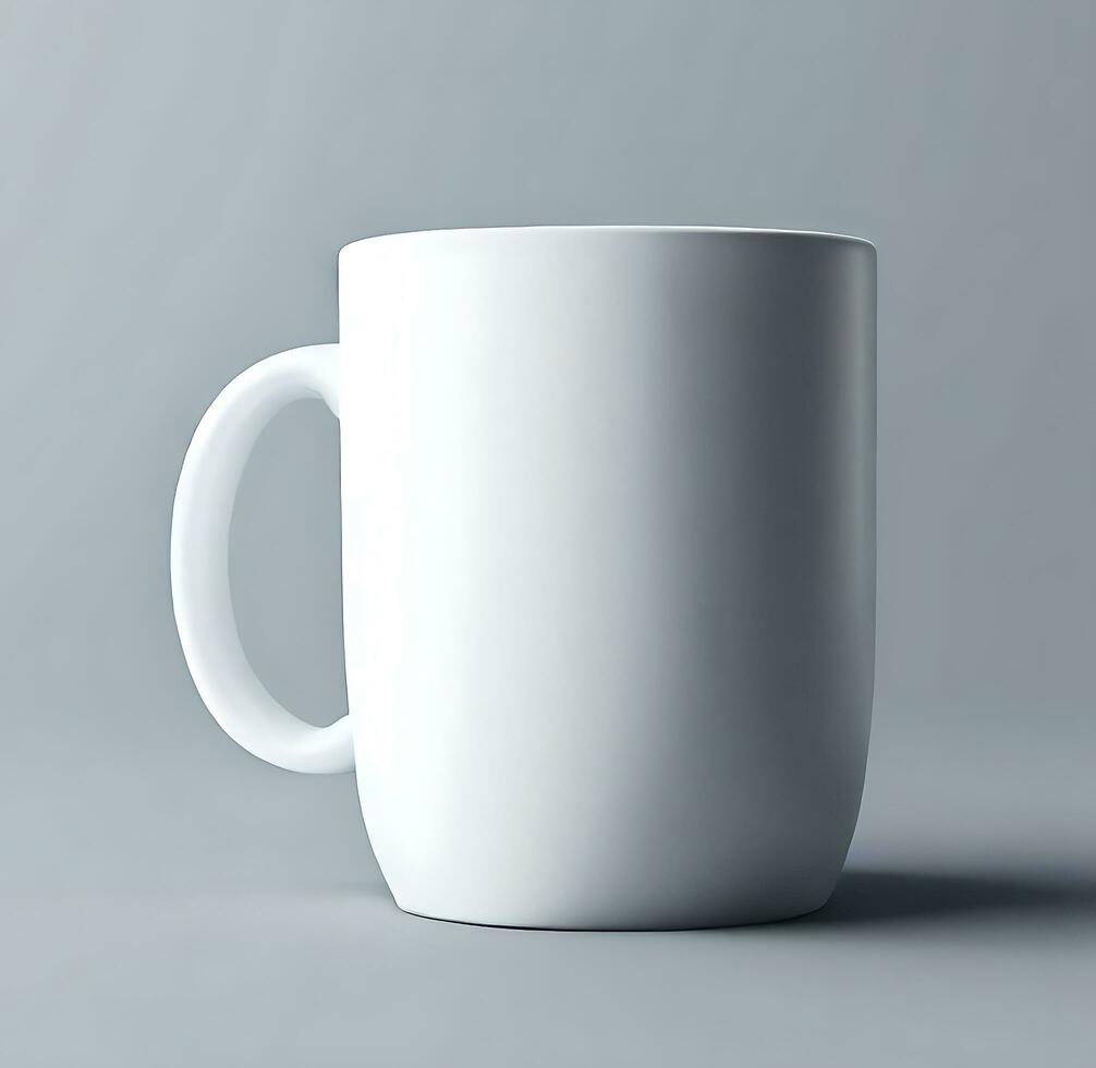 Ai generate Free photo white mug with copy space on gray backgrou