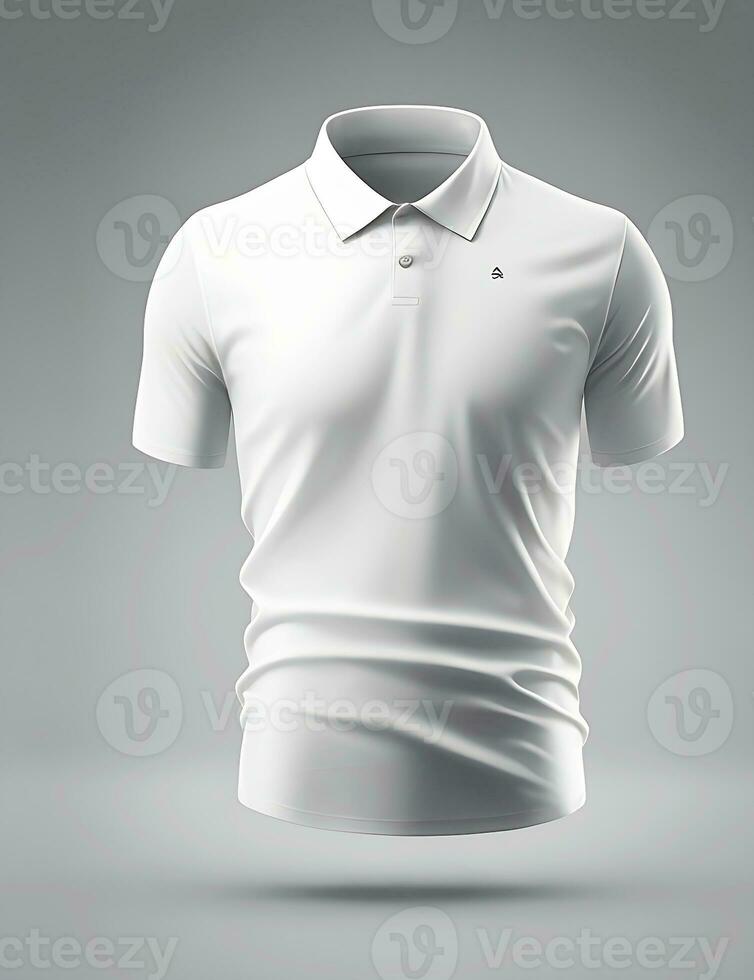 Ai generate photo white t-shirt is isolated on a gray background.