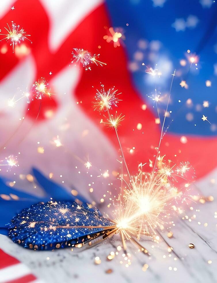 Ai generate photo usa independence day concept with sparkler