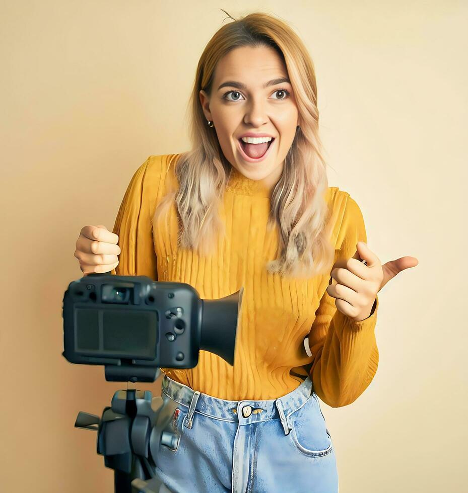 Ai generate photo medium shot woman influencer marketing