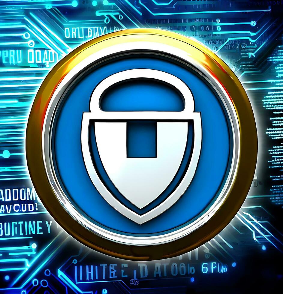 Ai generate photo 3d internet secuirty badge photo