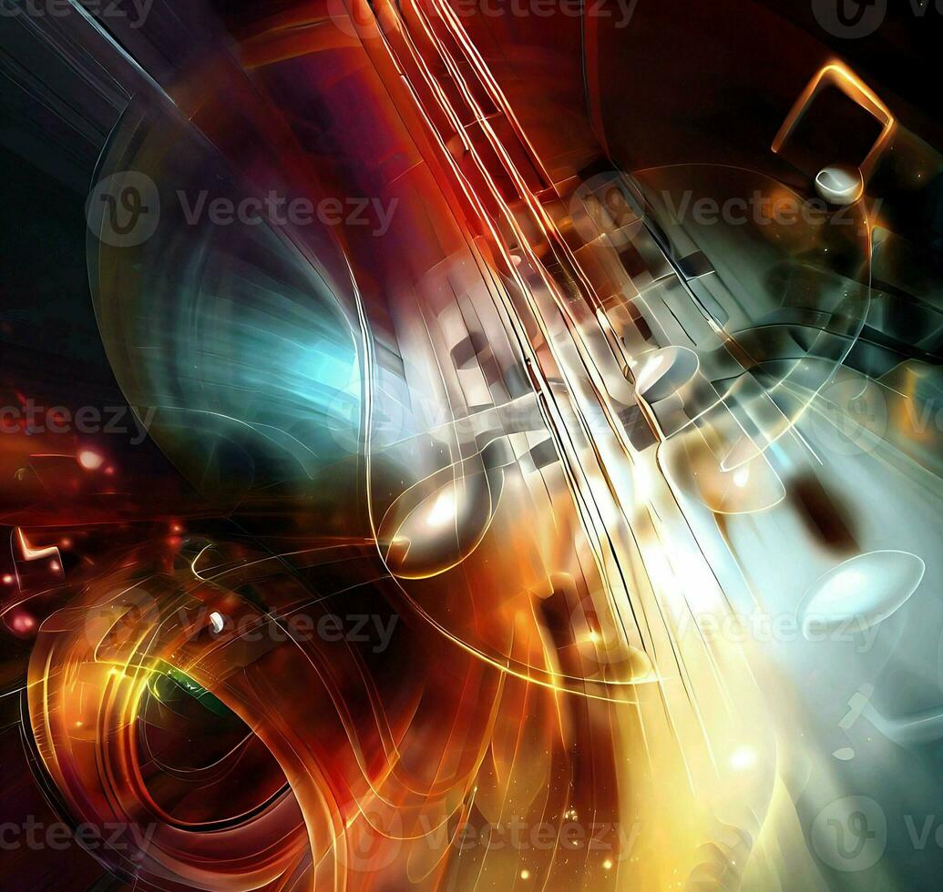Ai generate photo Abstract musical background with instrument