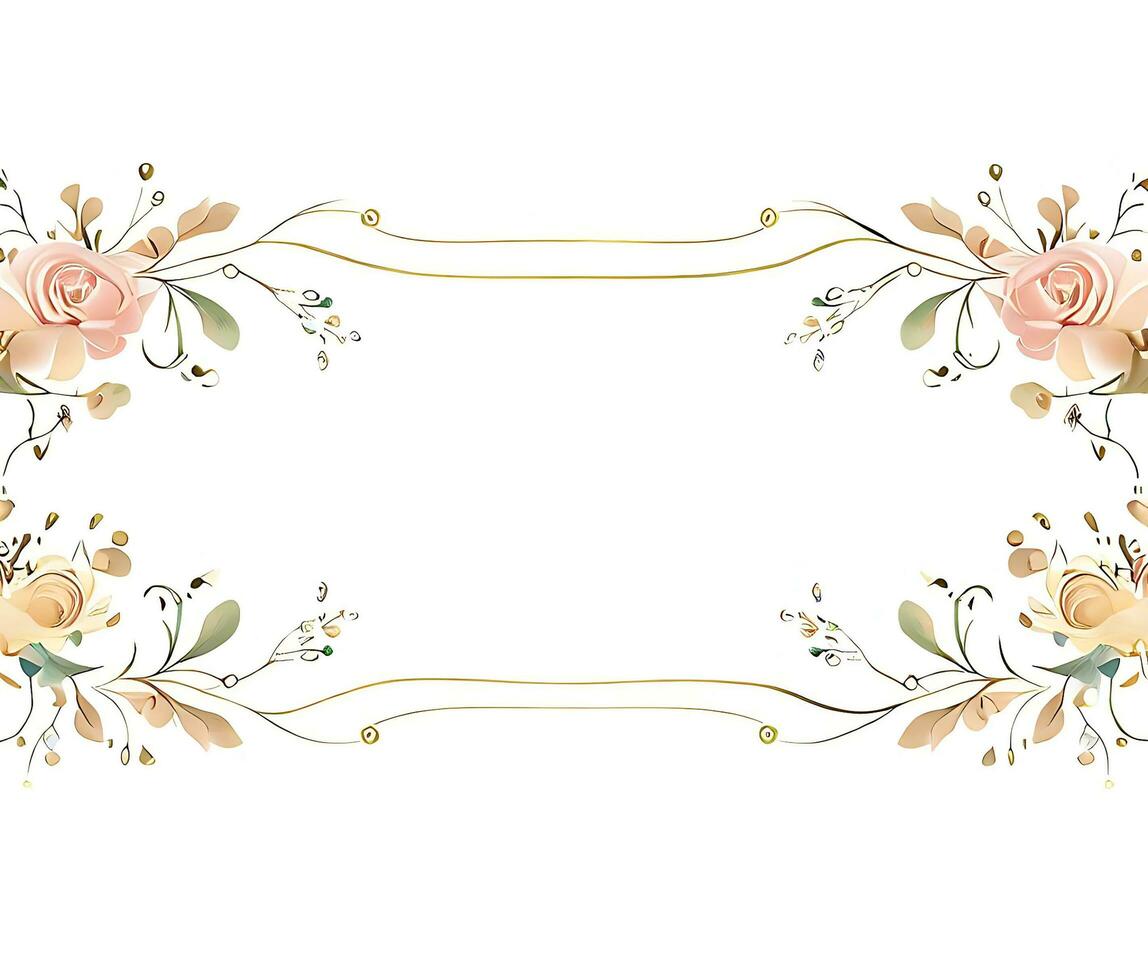 Ai generate photo Wedding Invitation Floral Border Image