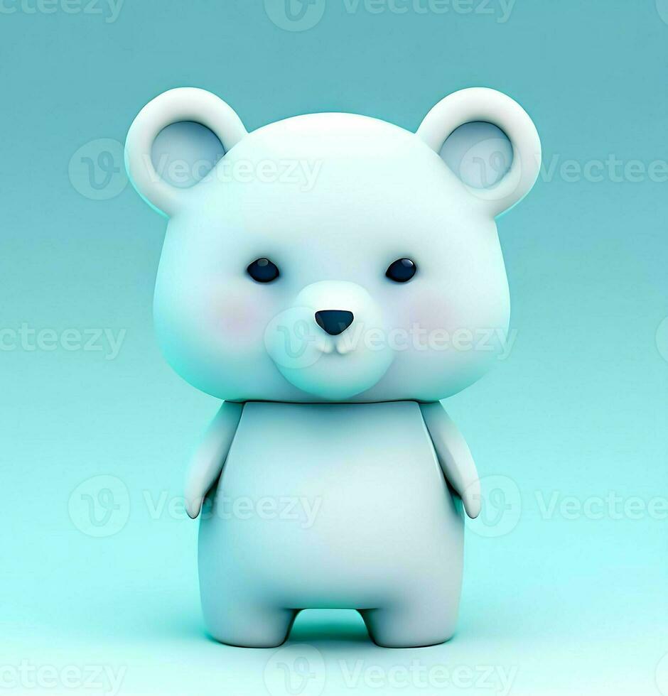 Ai generate photo 3d render of a cute polar bear, product design