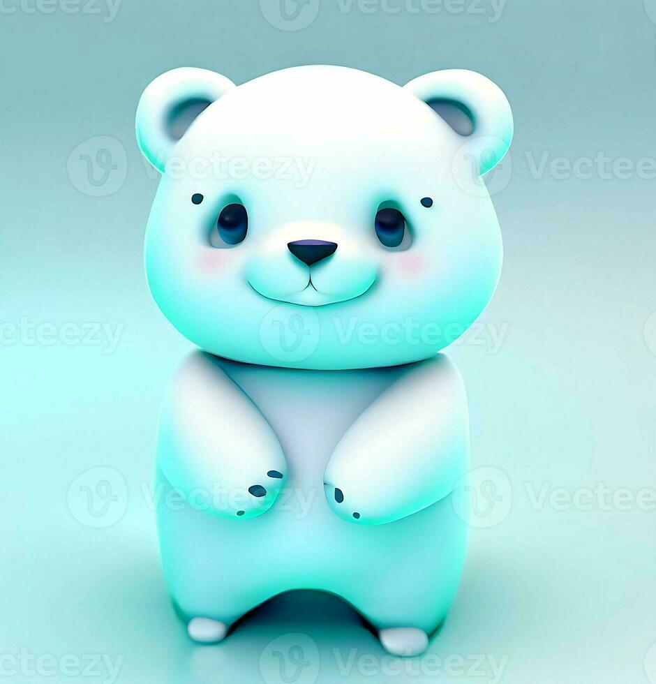Ai generate photo 3d render of a cute polar bear, product design
