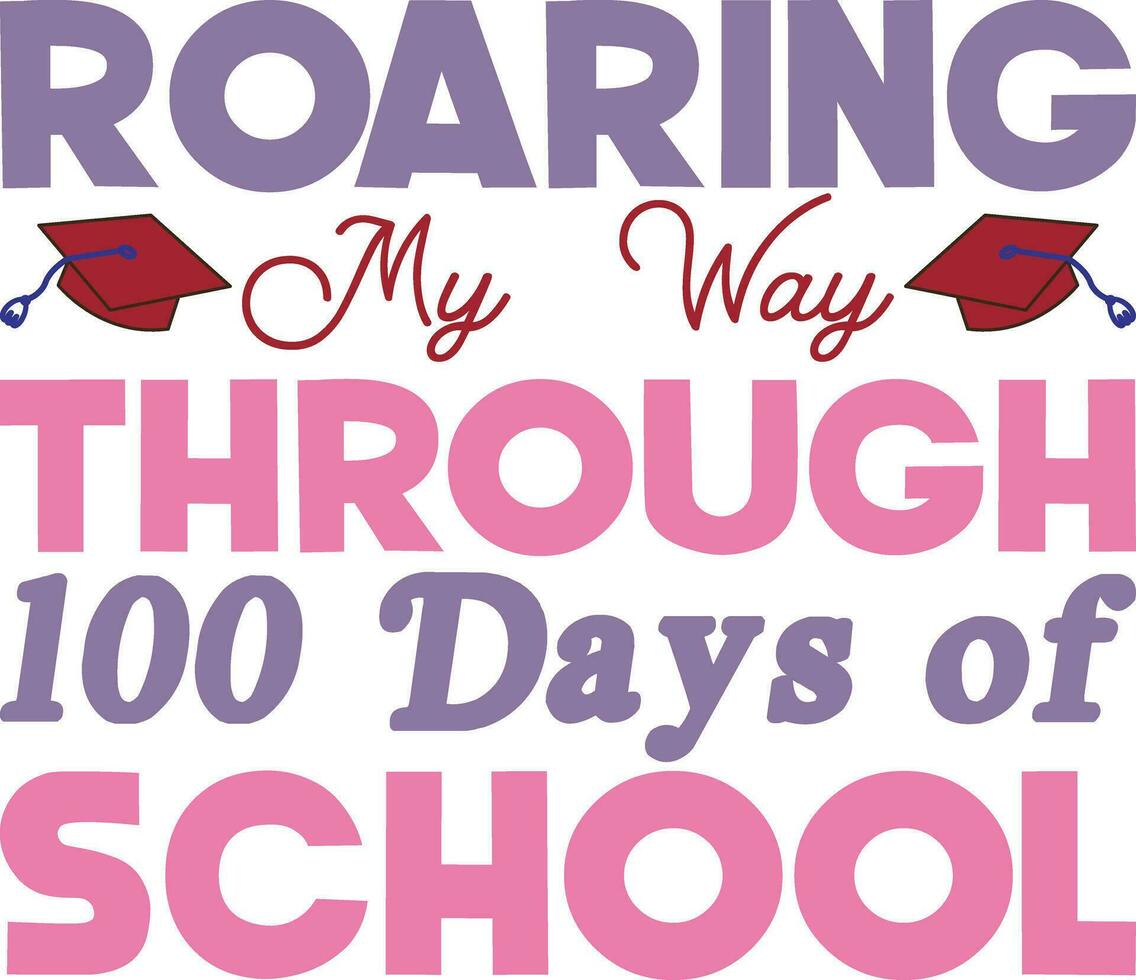 100 days of school t-shirt design vector
