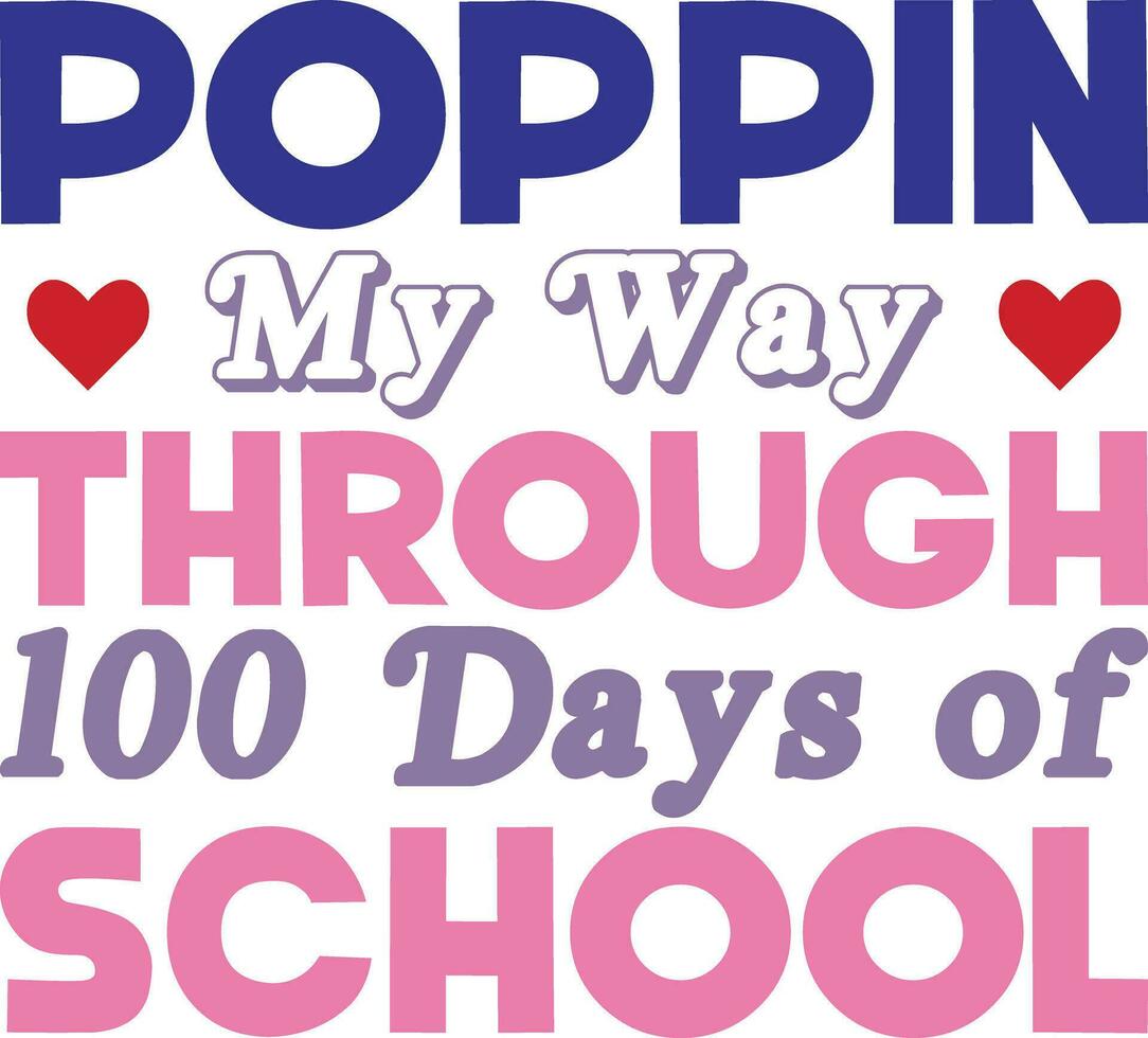 100 days of school t-shirt design vector