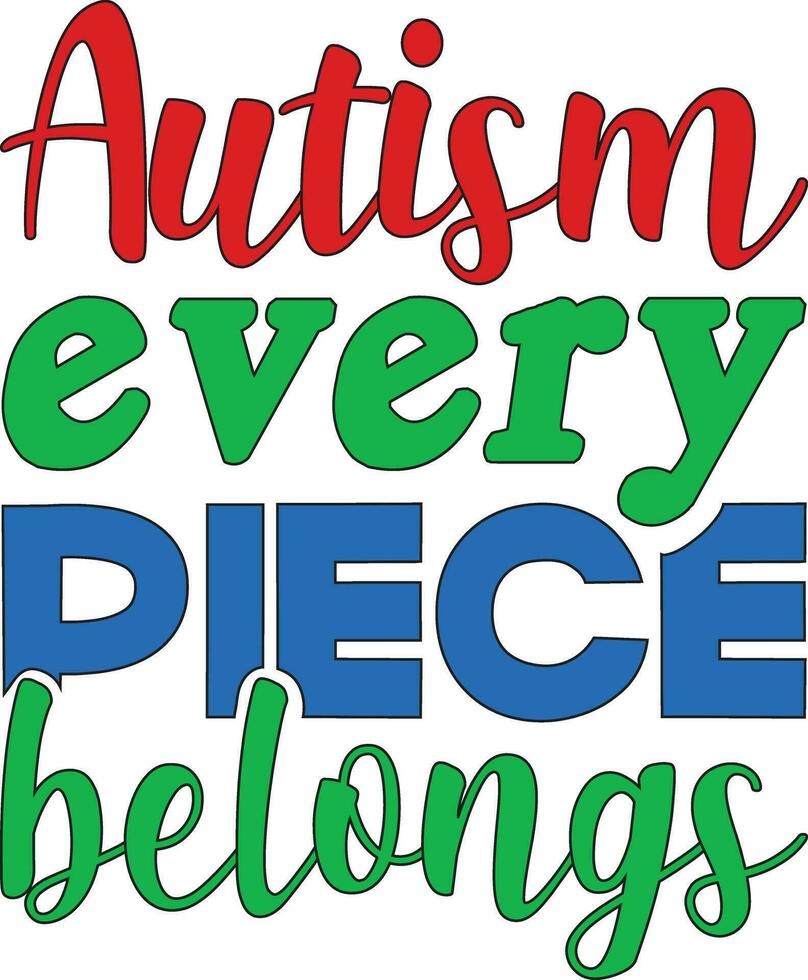 diseño de camiseta de autismo vector