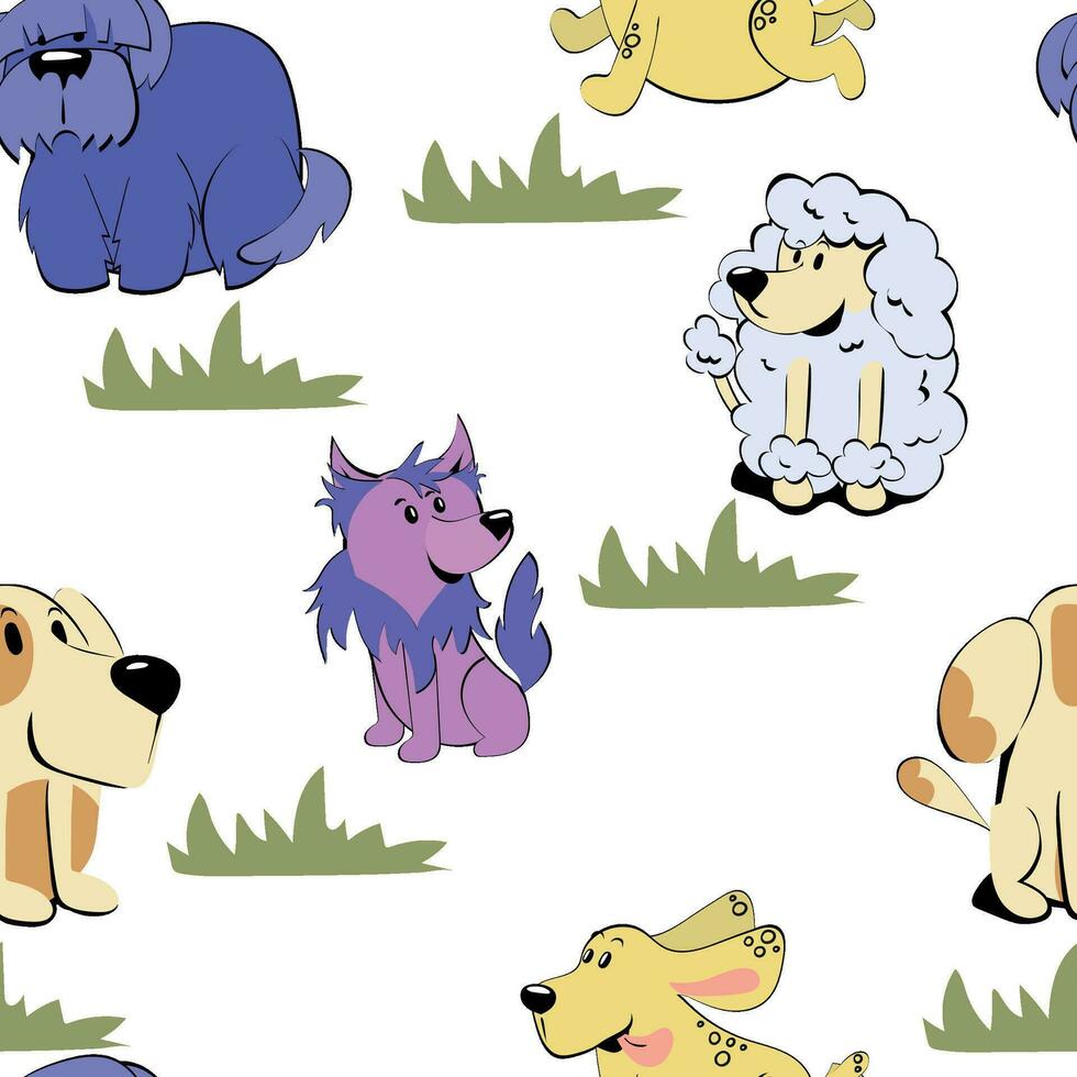Cute dog pattern print design. Vector illustration design for fashion fabrics, textile graphics, prints.