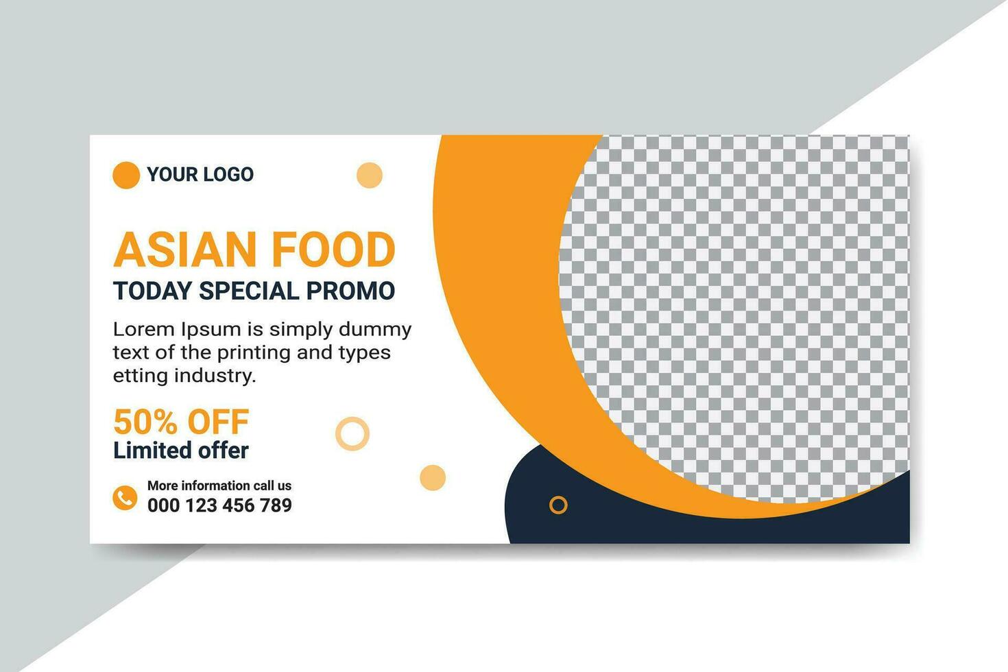 New Food Menu And Restauran Delicious Asian Food Sale Standard Banner Templatet vector