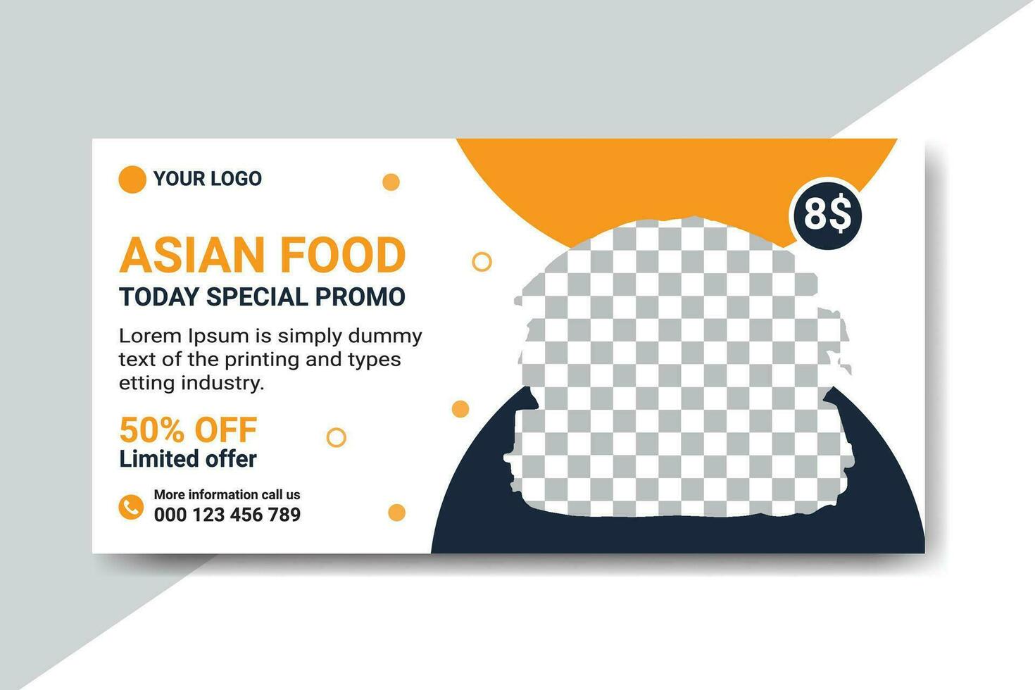 New Food Delicious Asian Food Sale Standard Banner Template vector