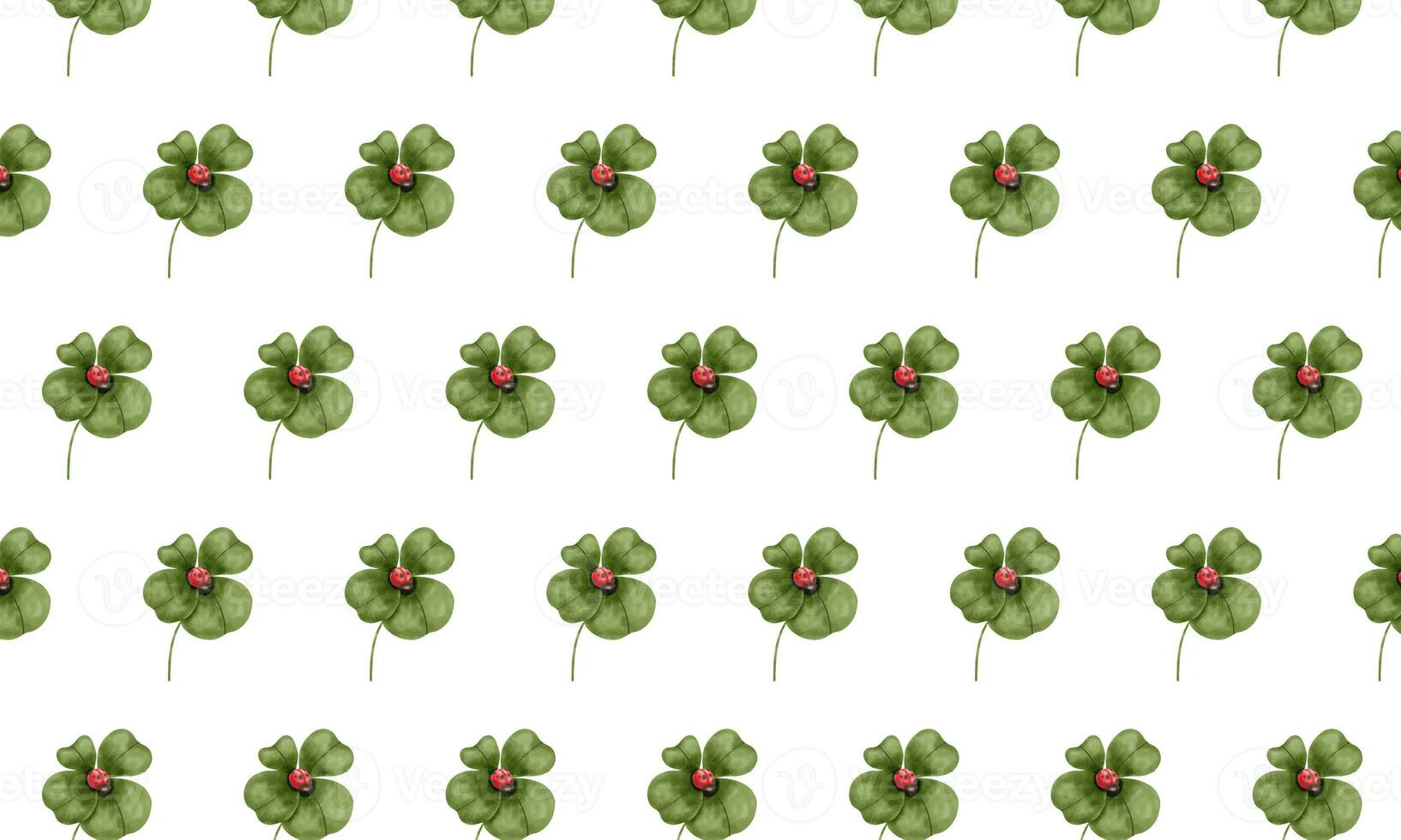Seamless clover leaf pattern background photo