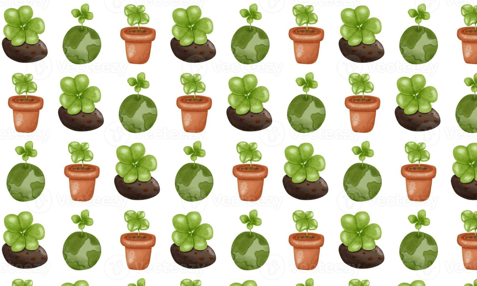 Seamless clover leaf pattern background photo