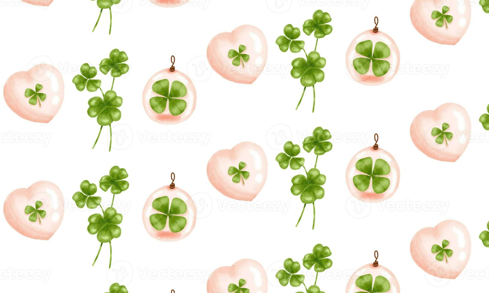 Seamless clover leaf pattern background photo
