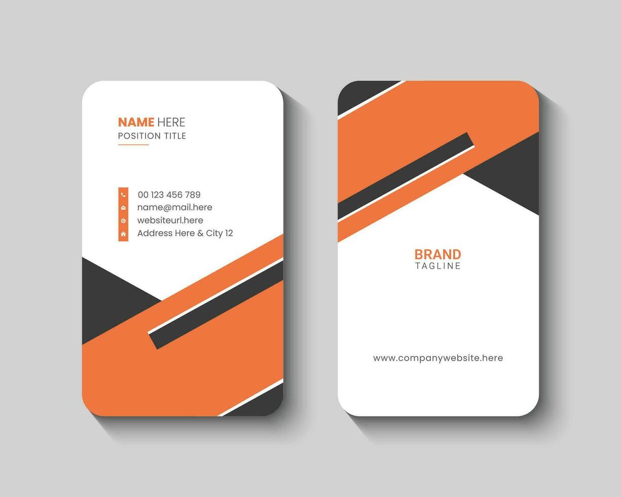 Vertical round business card design template vector