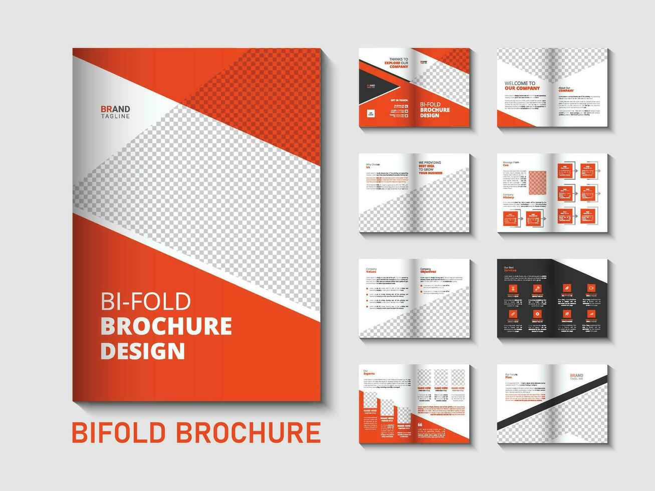 Pages company profile brochure design template vector