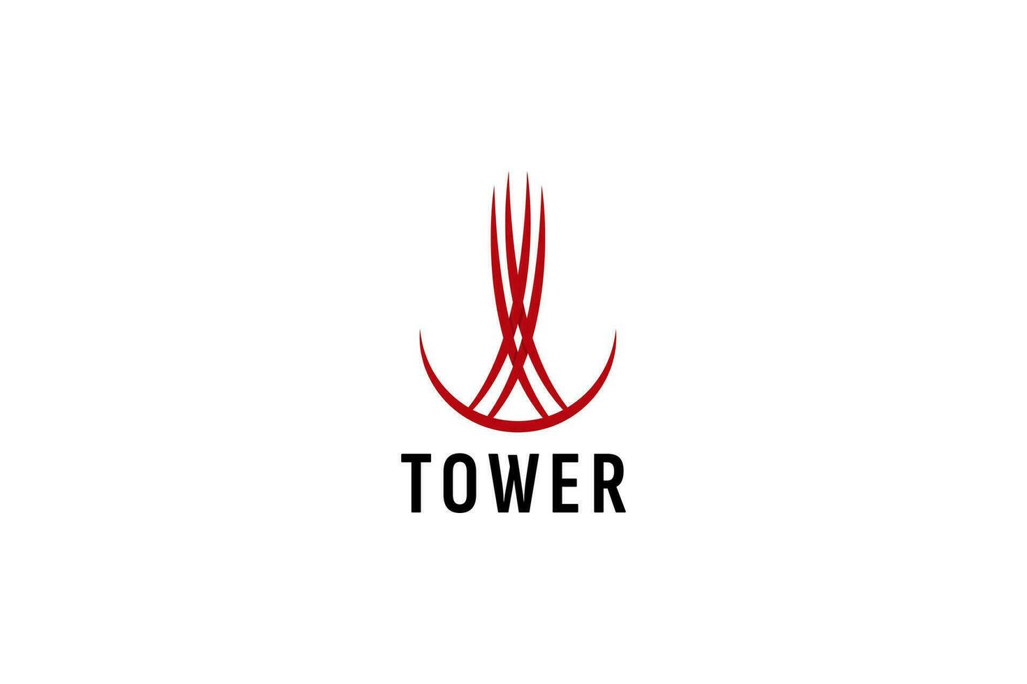 torre logo vector icono ilustración