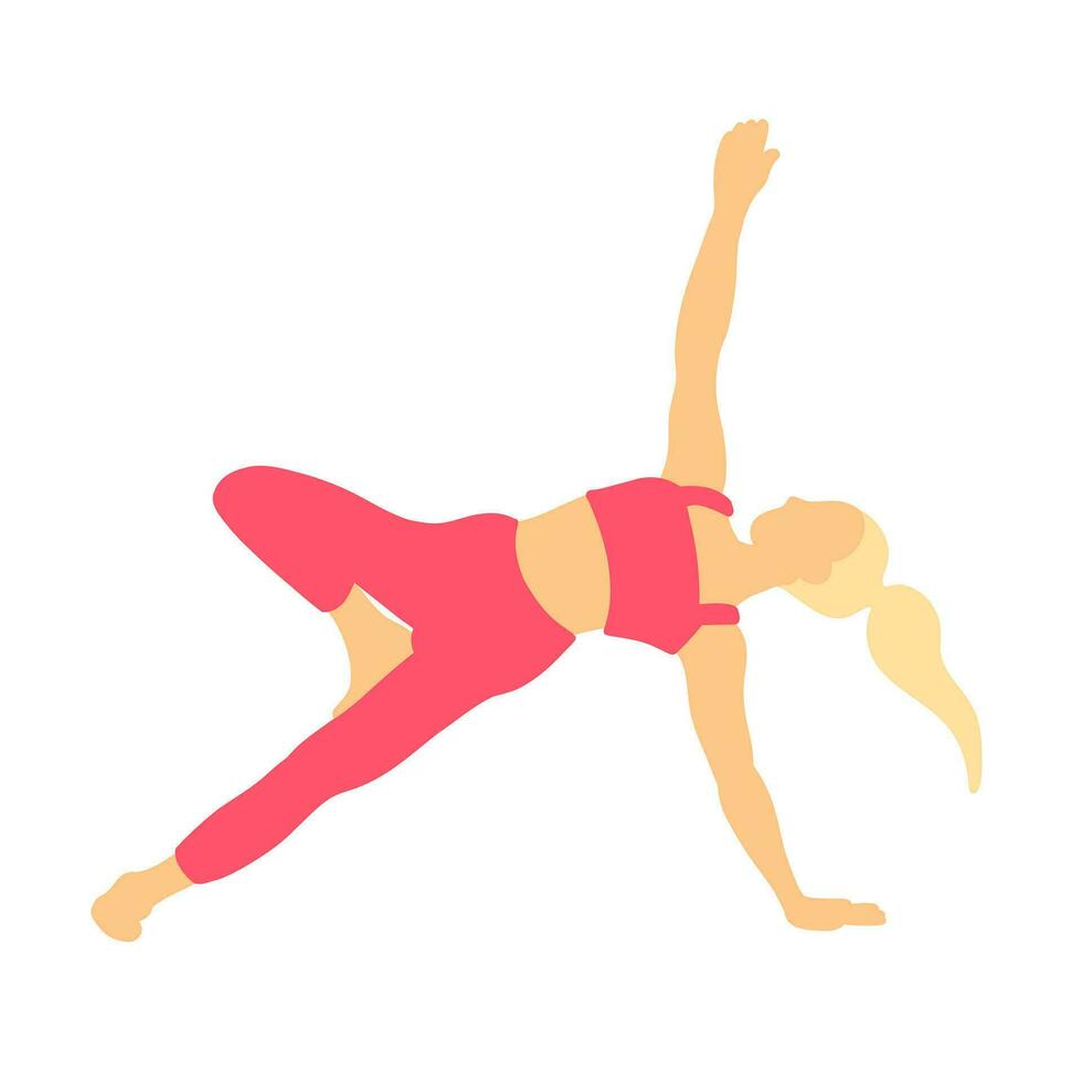 Yoga pose in cartoon flat style vector