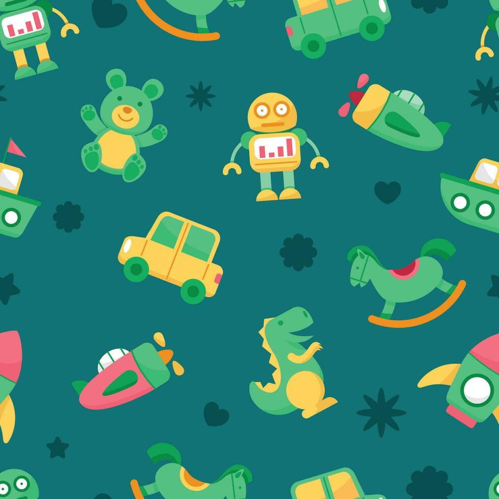 Playful Baby Toys Seamless Pattern vector