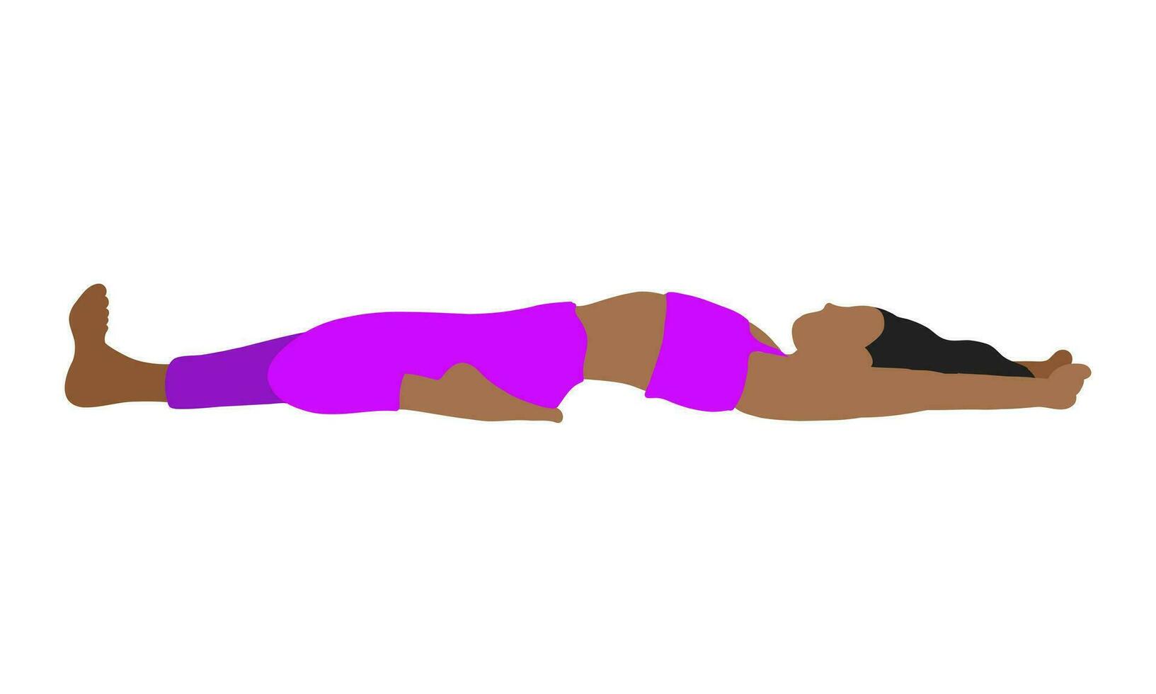 Yoga pose in cartoon flat style vector