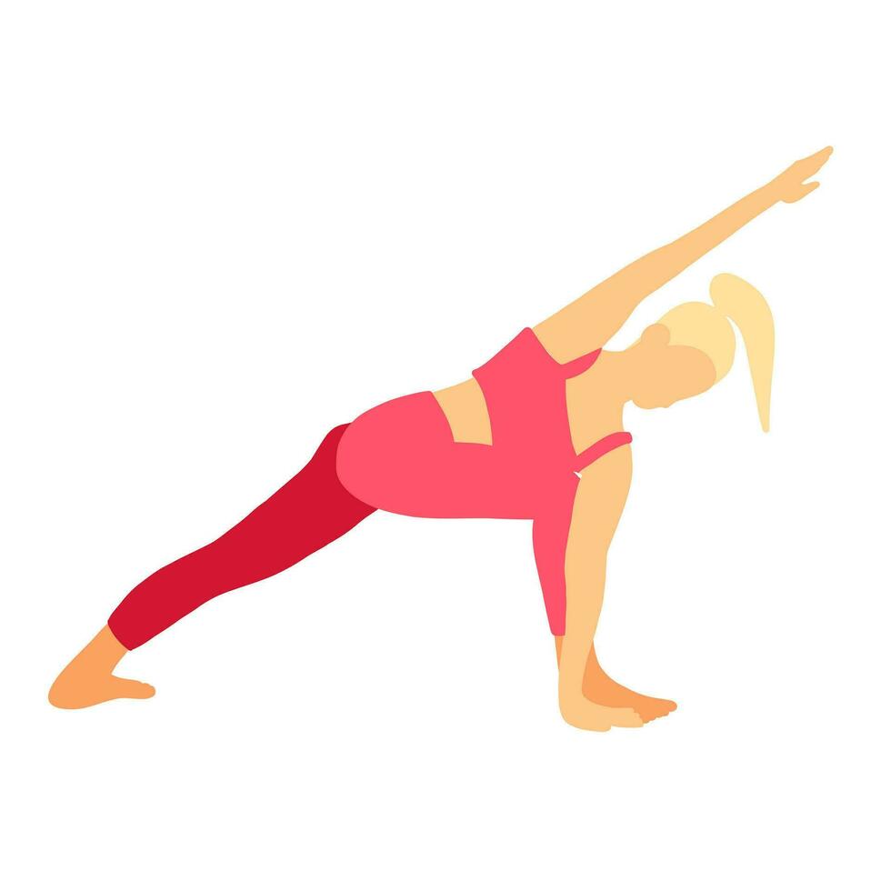 Yoga pose in cartoon flat style vector