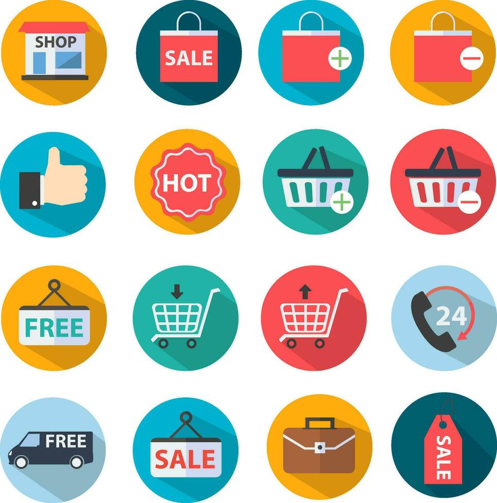 E-commerce shopping icons vector